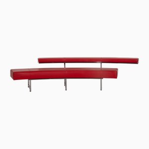 Monte Carlo 4-Sitzer Sofa aus rotem Leder von Eileen Gray