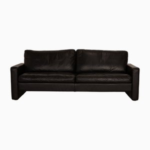 Conseta 2-Seater Sofa in Black Leather from Cor