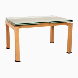 Extendable Dining Table in Wood with Glass Top from Bacher