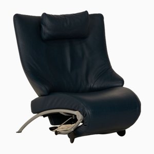 Solo 699 Lounge Chair in Dark Blue Leather from WK Wohnen
