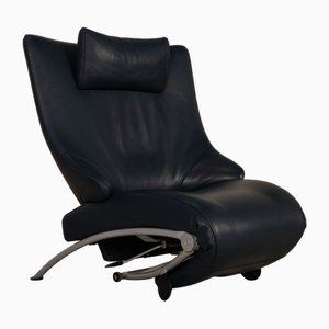 Solo 699 Lounge Chair in Dark Blue Leather from WK Wohnen