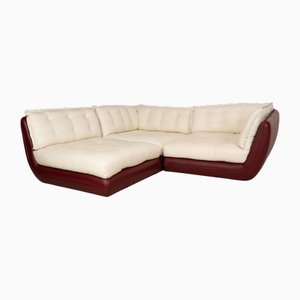 Cupcake Corner Sofa with Chaise Longue in Cream Leather from Bretz