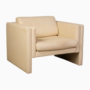 Fauteuil Studio 191 en Cuir Crème de Walter Knoll / Wilhelm Knoll