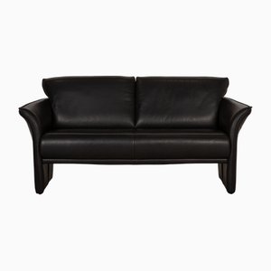MR 490 2-Sitzer Sofa aus schwarzem Leder von Musterring