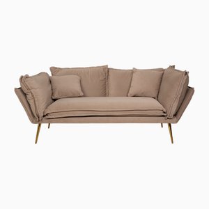 Aura 3-Sitzer Sofa in Beige Samt von IconX Studios