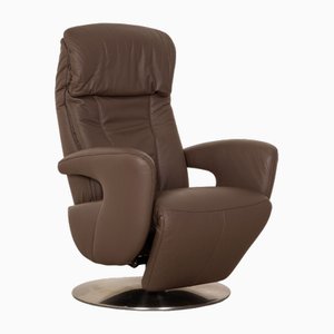 Large Dreamliner Lounge Chair in Mocha Leather with Electric Function from Hukla