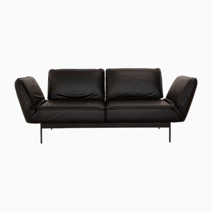 Mera 386 2-Sitzer Sofa aus schwarzem Leder von Rolf Benz
