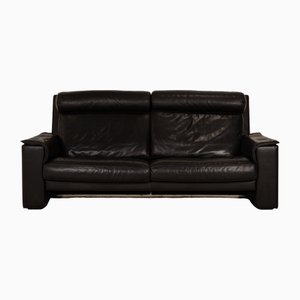 3-Sitzer Sofa aus schwarzem Leder von de Sede