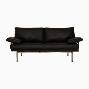 Living Platform 2-Seater Sofa in Black Leather by Walter Knoll
