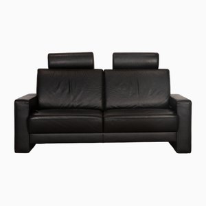 Systema 2-Sitzer Sofa aus schwarzem Leder von Gepade