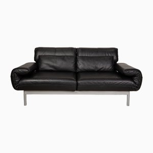 Plura 2-Sitzer Sofa aus schwarzem Leder von Rolf Benz