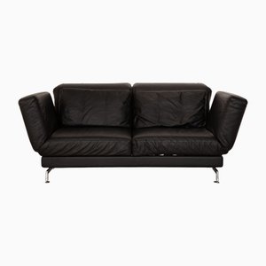 Moule 2-Seater Sofa in Black Leather from Brühl