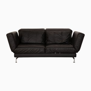 Moule 2-Sitzer Sofa aus schwarzem Leder von Brühl