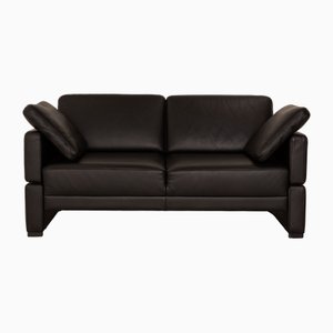 Alba 2-Sitzer Sofa aus schwarzem Leder von Brühl