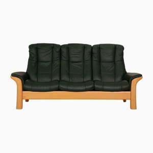 Windsor 3-Sitzer Sofa aus dunkelgrünem Leder von Stressless