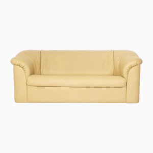 2-Sitzer Sofa aus cremefarbenem Leder von de Sede