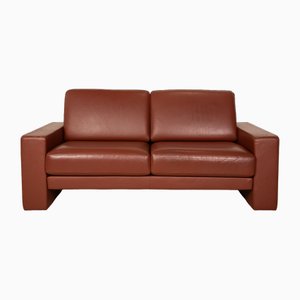 Ego 2-Sitzer Sofa aus rotbraunem Leder von Rolf Benz