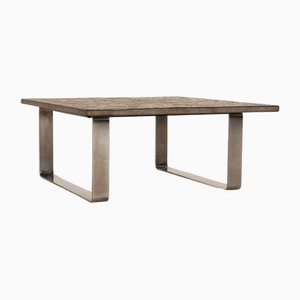 Primus 1062 Coffee Table with Chrome Gray Oil Slate Stone Top from Draenert