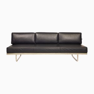 Le Corbusier Lc 5 Leather Three Seater Blue Sofa from Cassina