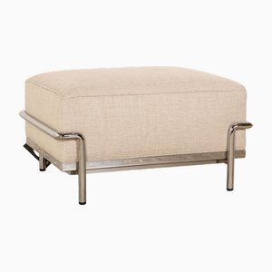 Bauhaus Le Corbusier Lc 2 Fabric Stool in Beige by Le Corbusier for Cassina