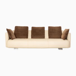 Model 6300 3-Seater Sofa in Cream Leather from Rolf Benz