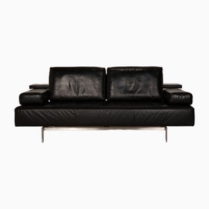 Schwarzes Dono Leder 3-Sitzer Sofa von Rolf Benz