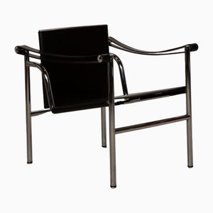 Poltrona Le Corbusier Lc 1 in pelle nera di Cassina