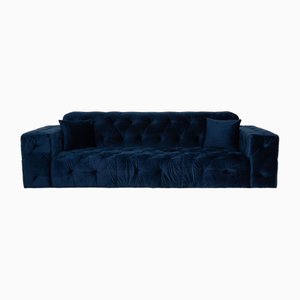 Venus Blaues Vier-Sitzer Sofa aus Samtstoff von Iconx Studios