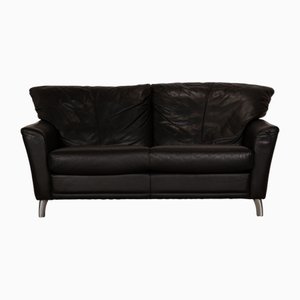 2-Seater Sofa in Black Leather from Leolux