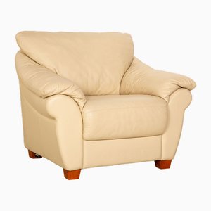 Armchair in Cream Leather from Musterring