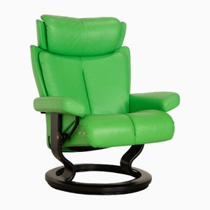 Magic Power Leather Armchair in Green from Stressless