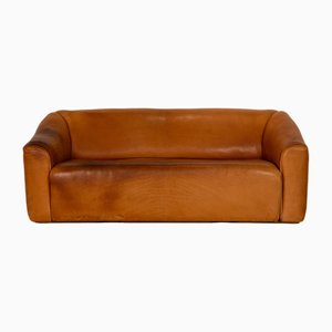 Sofá de tres plazas de cuero Ds 47 marrón