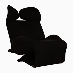 Wink Lounge Chair in Black Fabric by Toshiyuki Kita for Cassina