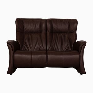 Braunes Zweisitzer Sofa aus weichem Leder von Himolla