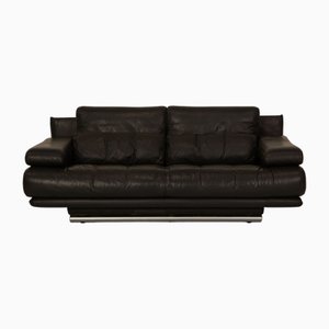 6500 Leather Two-Seater Black Sofa from Rolf Benz