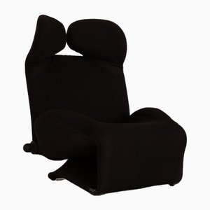 Wink Lounge Chair in Black Fabric by Toshiyuki Kita for Cassina