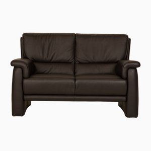 Tangram Loveseat Leder Sofa in Schiefergrau von Himolla