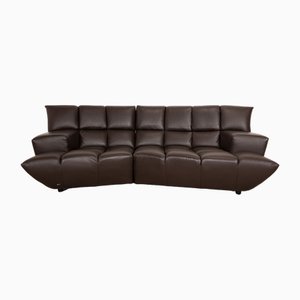 Cloud 7 Leather Three Seater Brown Dark Brown Sofa from Bretz