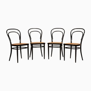 Sedie Thonet 214 in legno nero, set di 4