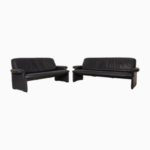 DS 81 3-Seater Sofa and 2-Seater Sofa in Blue Leather from de Sede, Set of 2
