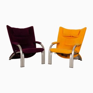 Spot 698 Lounge Chairs in Yellow and Violet Fabric from WK Wohnen, Set of 2