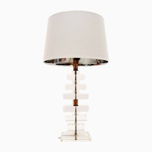 Vintage Acrylic and Brass Table Lamp, 1970