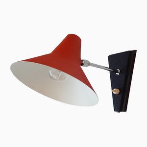 Orange Metall Wandlampe von Jan Hoogervorst für Anvia, 1950er