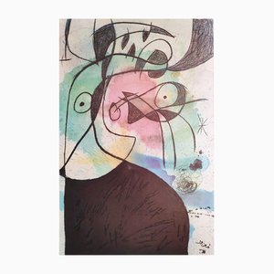 Joan Miro, Femme Oiseaux, Litografía grande, años 70