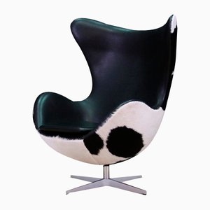 The Egg Chair in Leather by Arne Jacobsen for Fritz Hansen, 1980s