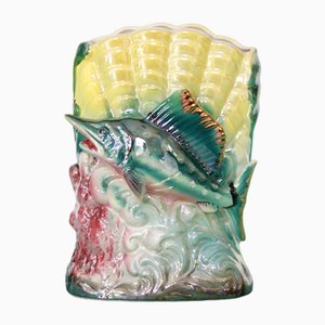 Vintage Ceramic Sword Fish Vase, Italy, 1960s
