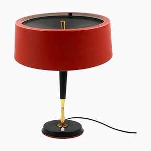 Lámpara de mesa Mid-Century en rojo de Oscar Torlasco para Lumi, Italia, años 50