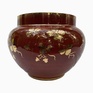 Italienische Vase in Rot & Gold von Guido Andlovitz, 1930er