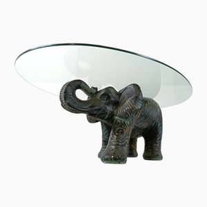 Vintage Plaster Elephant Coffee Table, 1970s