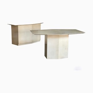 Table and Sideboard by Aldo Tura, Italy, 1960s, Set of 2